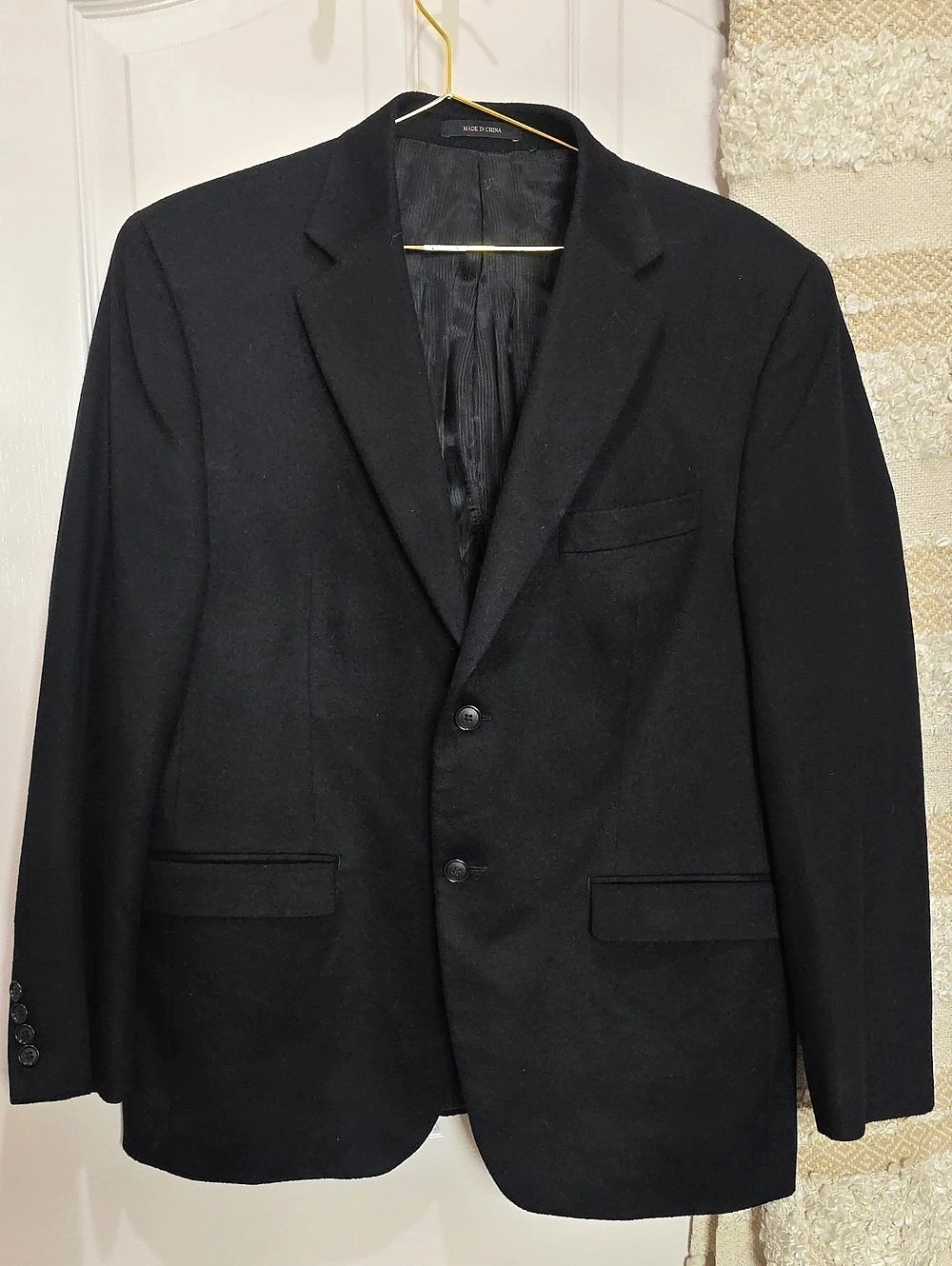 Men's 100% Cashmere 2-Button Sport Coat Blazer Cashmere 40 S Unisex